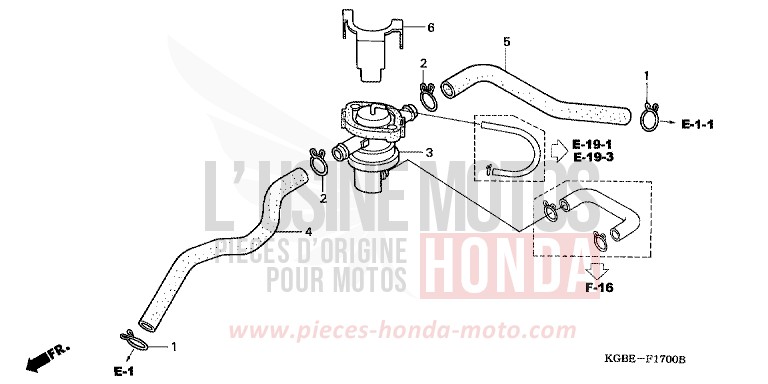 COMMANDE INJECTION D'AIR SOUPAPE de Shadow VT125C MYSTERY RED METALLIC (R231) 2001